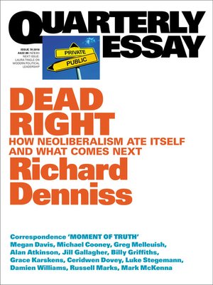 cover image of Quarterly Essay 70 Dead Right